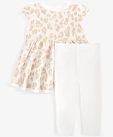 First Impressions Baby Girls Animal-Print Tunic & Leggings Set, Created for Macy's