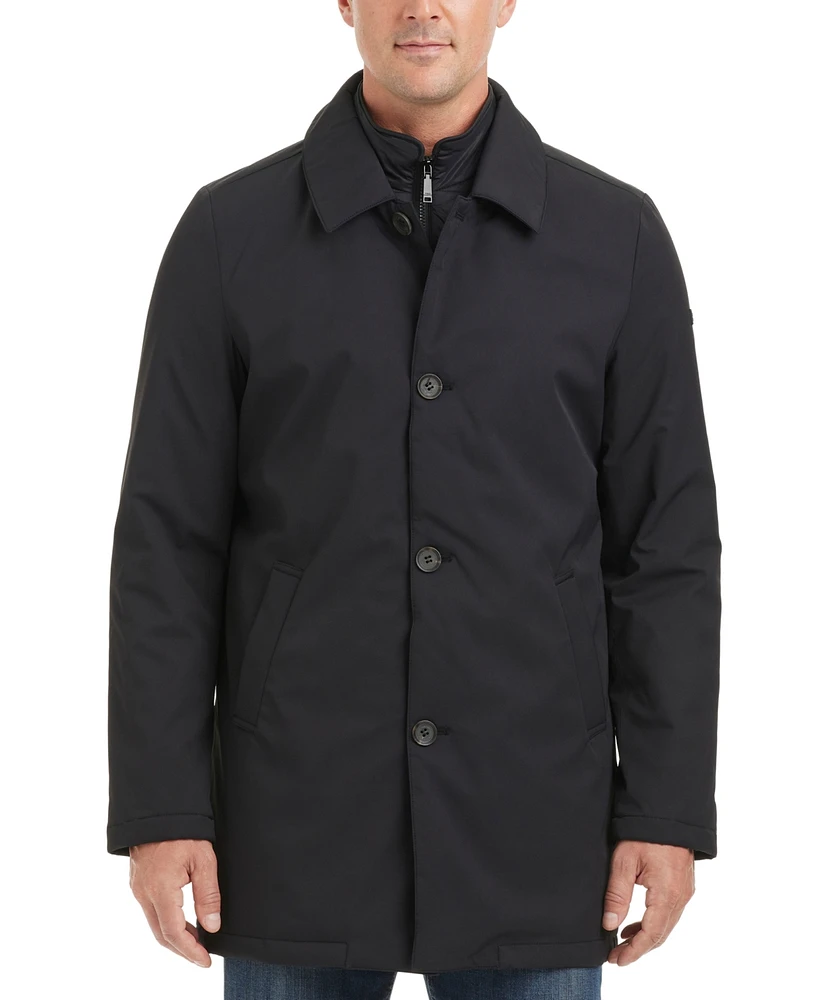 Vince Camuto Men's Refined Rain Coat with Bib Back