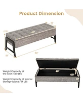 Costway Tufted Ottoman Bench Modern Storage Bench with High Density Sponge Cushion