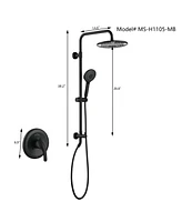 Boyel Living 3-Spray Patterns with 2.5 Gpm 10 in. Wall Mount Dual Shower Heads with Pressure Balance Valve