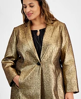 Kasper Plus Metallic Textured Coat