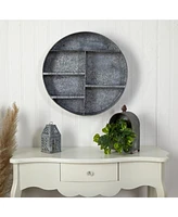 Slickblue 18" Galvanized Circular Metal Wall Mounted Shelf