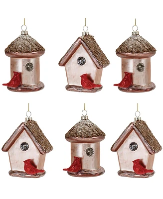 Slickblue Set of 6 Birdhouse Ornaments for Charming Holiday Decor