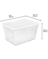 Sterilite 56 Quart Clear Plastic Storage Container with Latching Lid (8 Pack)