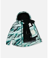 Deux par Boy Two Piece Snowsuit Printed Glaciers And Black - Child