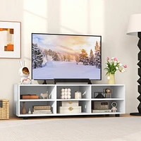 Gymax Tv Cabinet for 50-Inch Tv 42'' Tv Stand w/ 3 Adjustable Shelves Grommet & Cable Hole