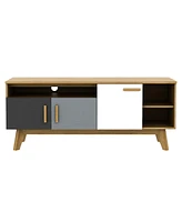 Gymax Tv Stand for TVs up to 65'' Entertainment Center Console w/ Adjustable Shelf