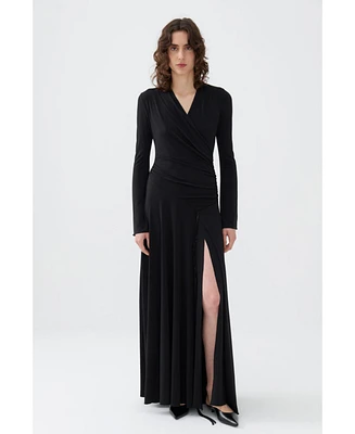 Nocturne Women's Double Breasted Long Dress