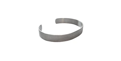 Linkup Etched Mesh Pattern Adjustable Sterling Silver Cuff Bracelet