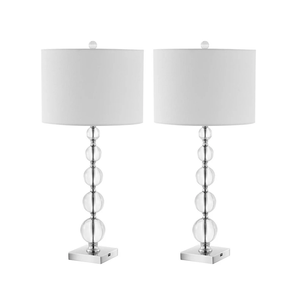 Safavieh Liam Table Lamp Set Of 2 W/ Usb Port