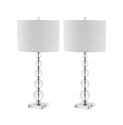 Safavieh Liam Table Lamp Set Of 2 W/ Usb Port