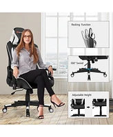 Massage Gaming Chair Reclining Racing w/Lumbar Support