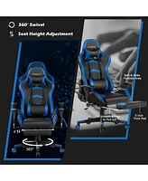 Costway Massage Gaming Chair Reclining Swivel Racing Office