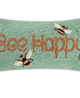 C&F Home 10" x 20" Bee Happy Spring Hooked Small Petite Throw Pillow