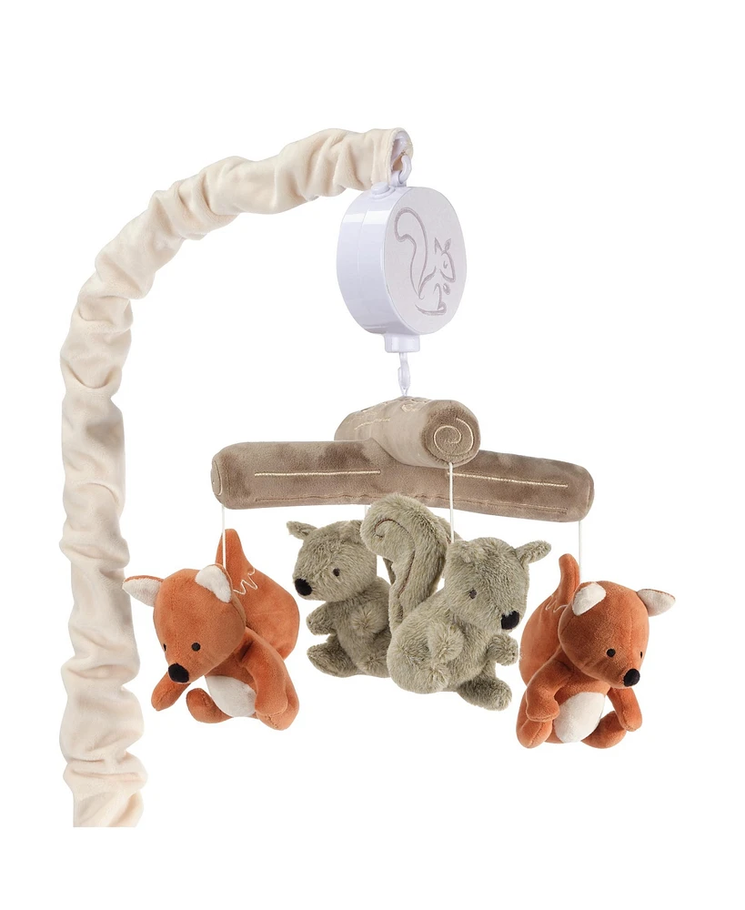 Lambs & Ivy Treetop Fox & Squirrel Woodland Musical Baby Crib Mobile Soother Toy