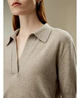 Lilysilk Women's Cashmere Polo Sweater