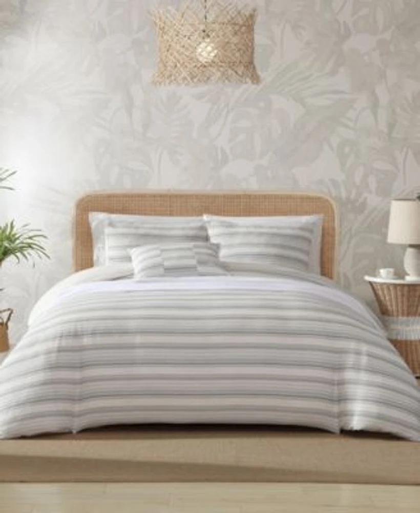 Tommy Bahama Home Island Waffle Stripe Jacquard Comforter Sets