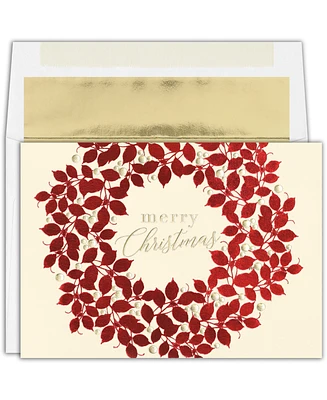 Masterpiece Studios Red Gold Wreath Holiday Boxed Cards