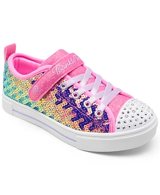 Skechers Little Girls Twinkle Toes: Sparks - Sequin Party Light-Up Fastening Strap Casual Sneakers from Finish Line