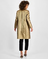 Kasper Women's Metallic Textured Coat,Regular and Petite Sizes