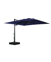 Boyel Living 10 ft 360° Rotation Square Cantilever Patio Umbrella with BaseandLED Light