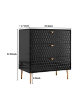 Boyel Living 32"Tall 3-Drawer Storage Cabinet Dresser Chest