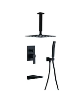 Boyel Living Ceiling Mount Single-Handle 1-Spray Tub and Shower Faucet with in. Fixed Shower Head (Valve Included