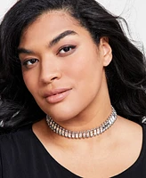 I.n.c. International Concepts Silver-Tone Baguette Crystal Choker Necklace, 13-1/2"+ 3" extender, Created for Macy's