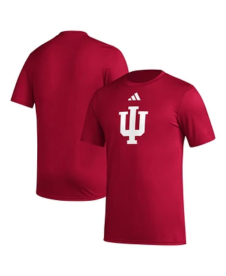 Adidas Men's Crimson Indiana Hoosiers Primary Locker Logo Pre-Game Aeroready T-Shirt