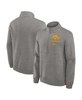 Nike Men's Heather Gray Iowa Hawkeyes Primetime Club Half-Zip Sweatshirt