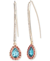 Emily in Paris Gold-Tone Pave & Color Crystal Threader Earrings