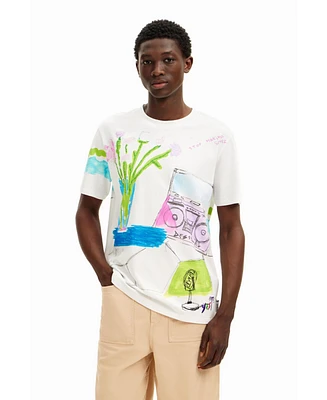 Desigual Men's T-shirt with printed drawings