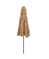 Givimo 10 Feet Hawaiian Style Solar Lighted Thatched Tiki Patio Umbrella