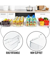 Zulay Kitchen 4 Pack Clear Refrigerator Organizer Bins