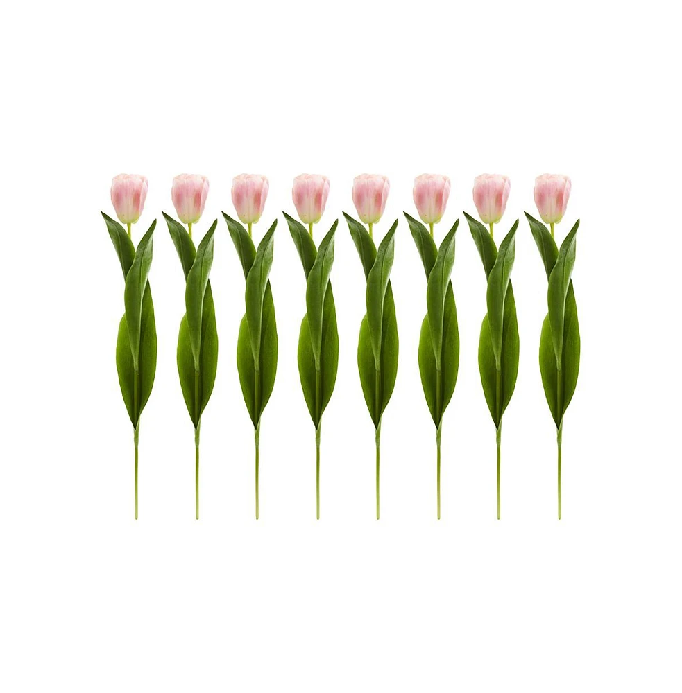 Slickblue Charming Tulip Artificial Flower for Vibrant Decor (Set of 8)