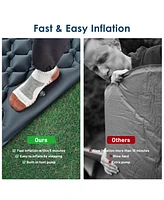 Yescom Double Sleeping Pad 2 Person Inflatable Camping Mat w/ Pillow Foot Pump Outdoor