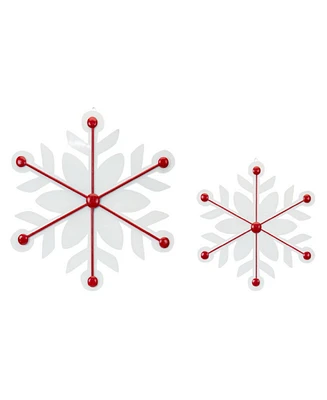 Slickblue Iron Metal Snowflake Wall Hanging (Set of 2)