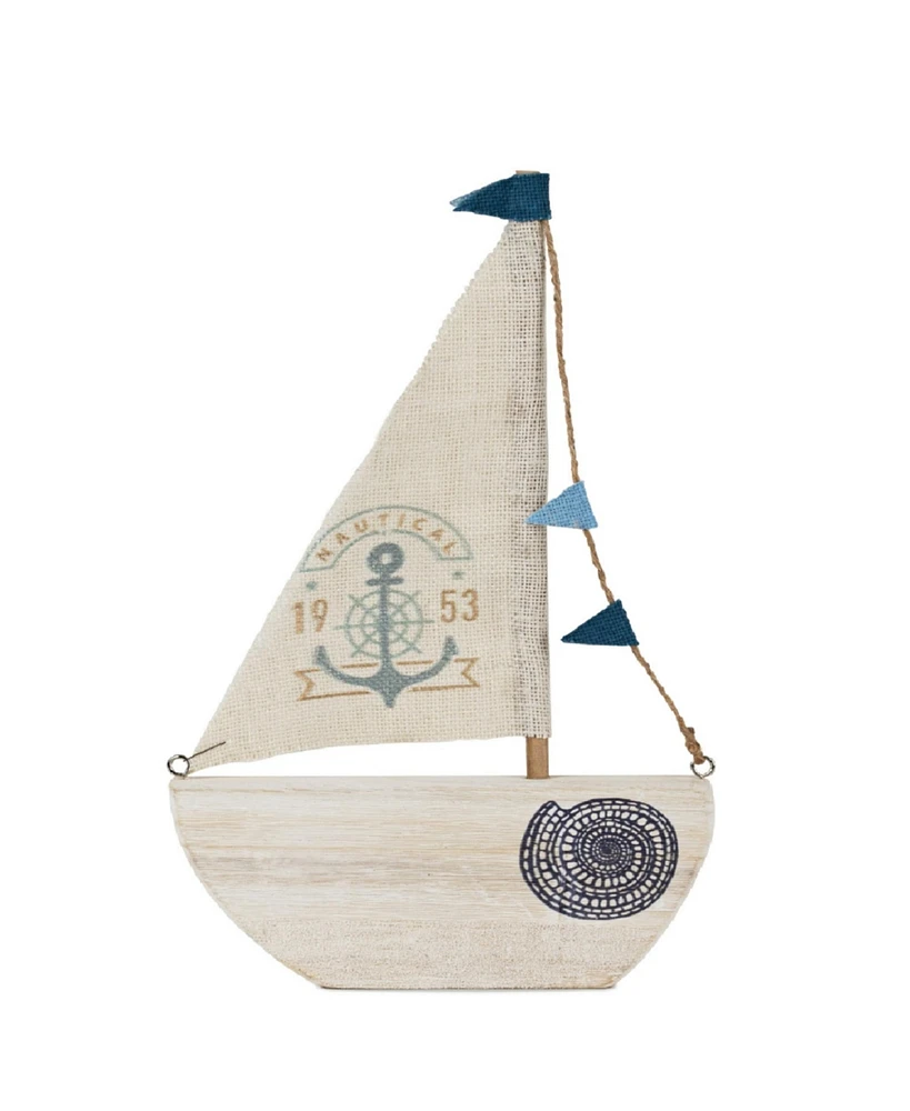 Slickblue Wood Sailboat Wall Decor 16.5"H