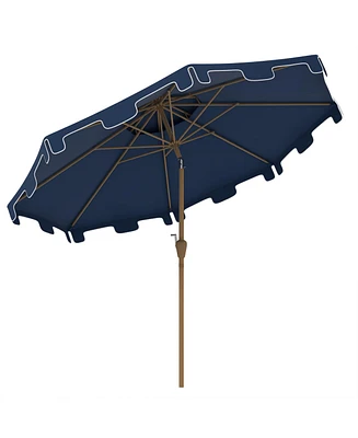 Outsunny 9' Patio Umbrella with Tilt and Crank, Outdoor Umbrella, Blue