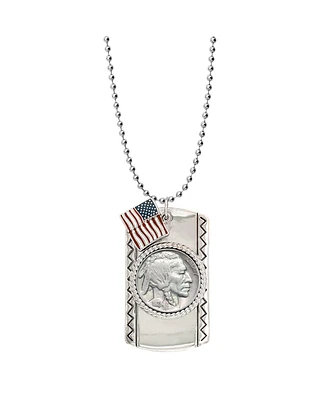 American Coin Treasures 16883 25 in. Buffalo Nickel Dog Coin Tag Pendant Necklace, Silver