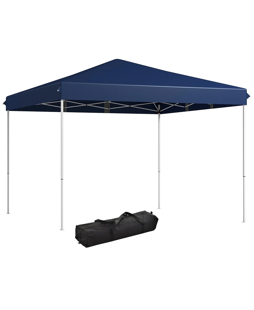 Outsunny 13' x 13' Pop Up Canopy Party with Adjustable Height Carry Bag for Patio, Gray