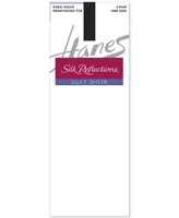 Hanes Silk Reflections Silky Sheer Reinforced Toe Knee Highs