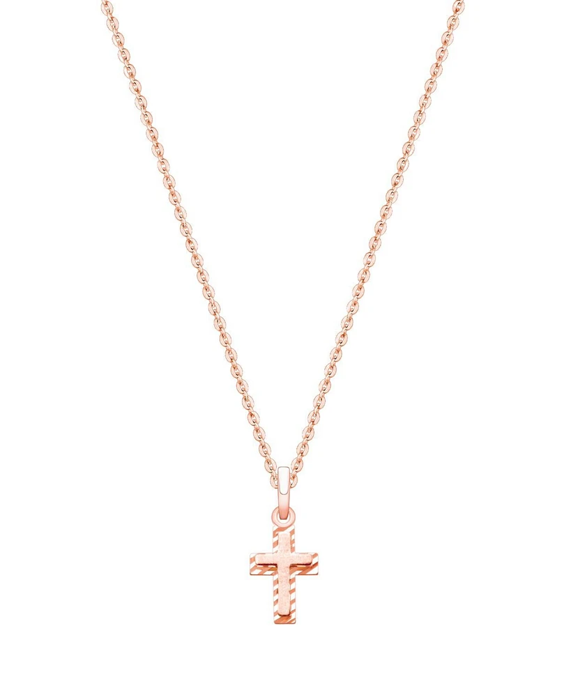 Tiny Blessings Kids Children's 14K Gold Beautifully Beveled Cross 13-14" Necklace