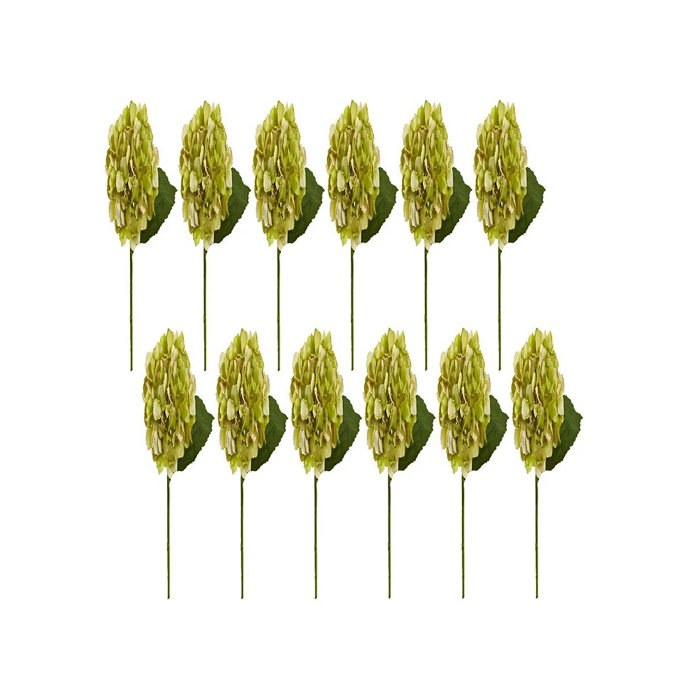 Slickblue Beautiful Hydrangea Artificial Flower for Elegant Decor (Set of 12)