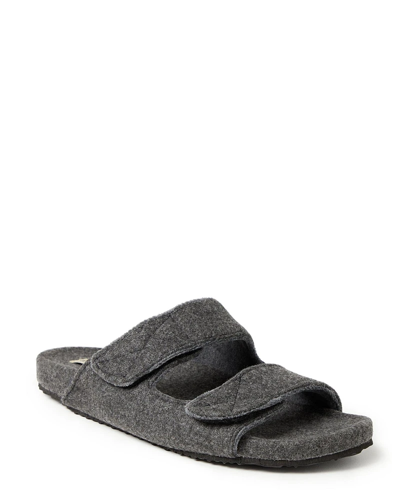 Dearfoams Men's Maddox Wool Blend Double Strap Slide