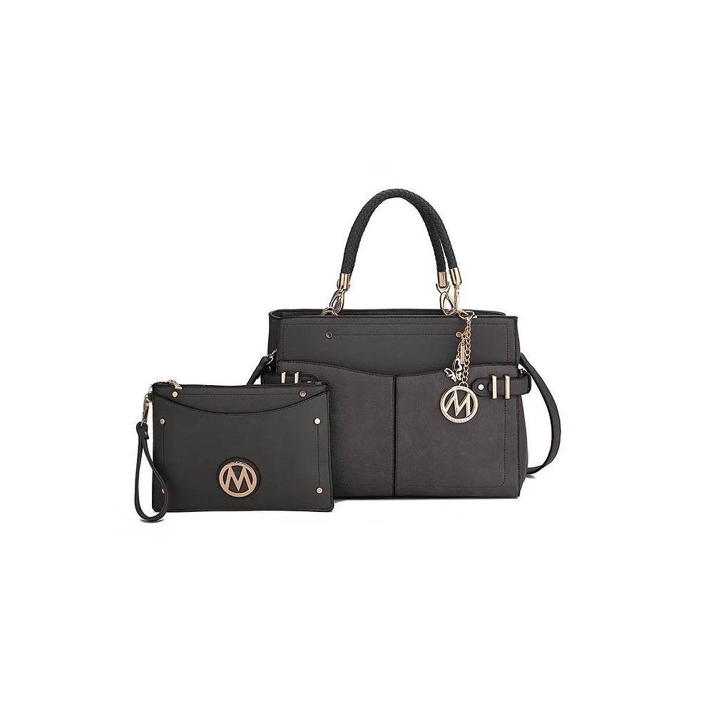 Mkf Collection Tenna Satchel Bag with Wristlet by Mia K