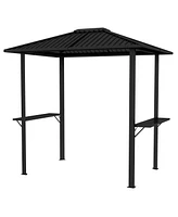 Outsunny 6' x 8' Hardtop Grill Gazebo with Metal Roof and Aluminum Frame