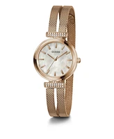 Guess Women's Analog Rose Gold Tone Stainless Steel and Mesh Watch, 28mm