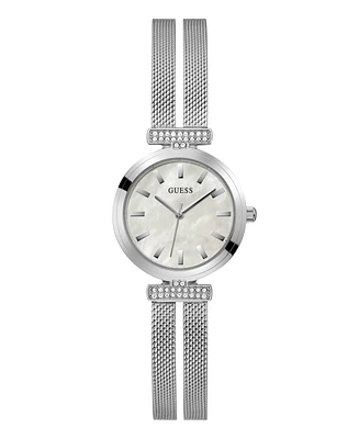 Guess Women's Analog Silver Tone Stainless Steel and Mesh Watch, 28mm