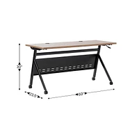 Emma+Oliver Griffin Heavy-Duty Flip Top Training Table With Nesting Design, Privacy Panel, Y-Legs, Tabletop